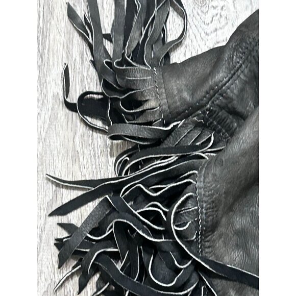 Vintage Fringe Leather Vest Women's Size XS Bike Ride Outdoor Black - Picture 5 of 8